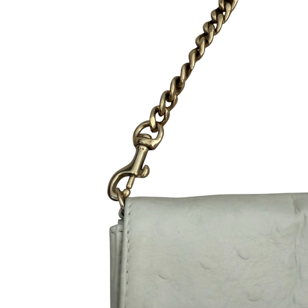 Givenchy White Ostrich Leather Shoulder Bag clutch Gold hardware - Picture 9 of 16